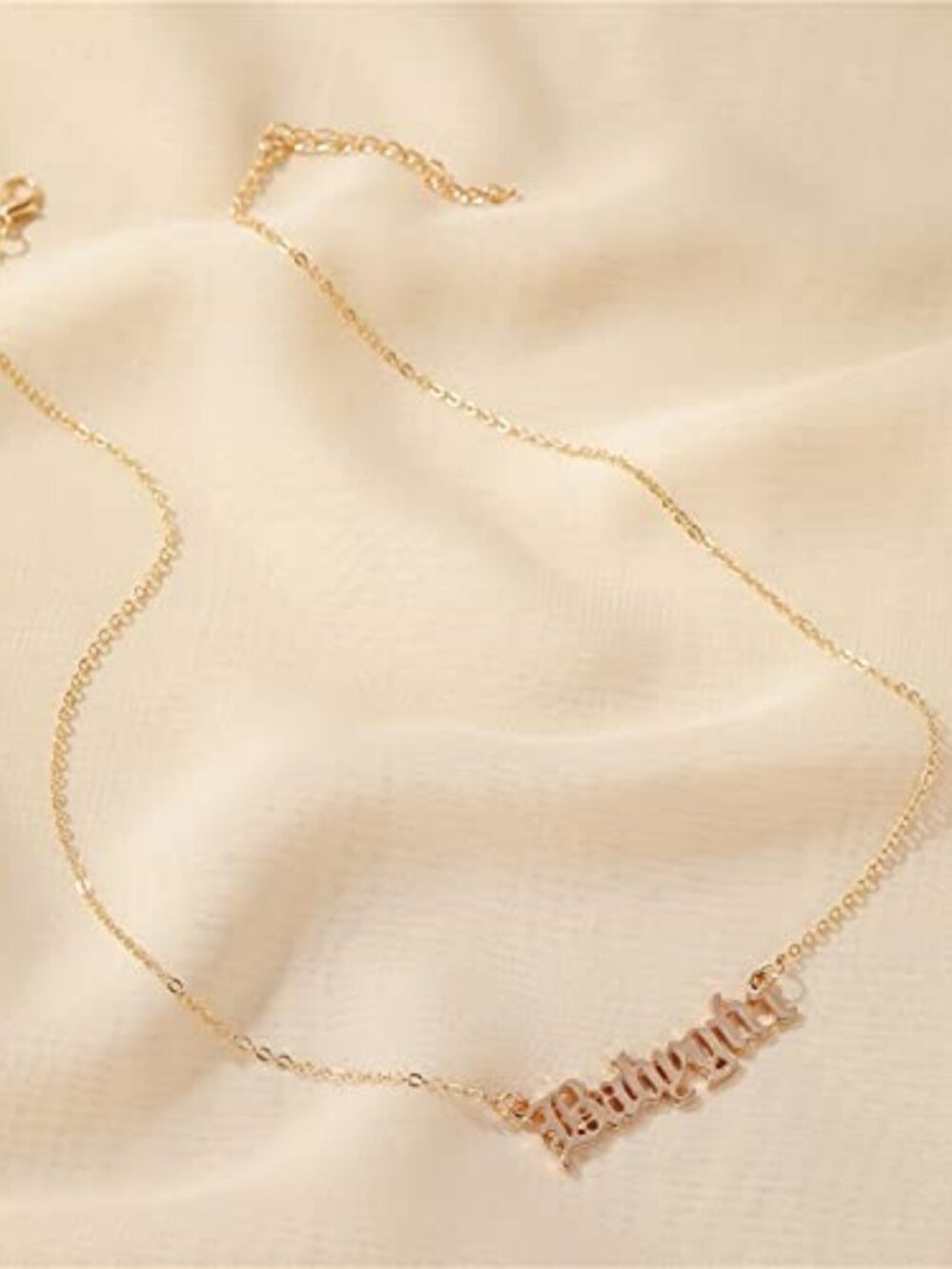 New -  Old English Babygirl Necklace for‎ Women Unique 18k Gold Silver Plated
